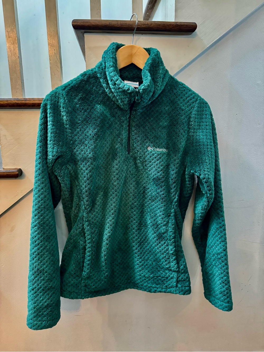 Columbia Women's Green Plush Quarter-Zip Fleece Pullover